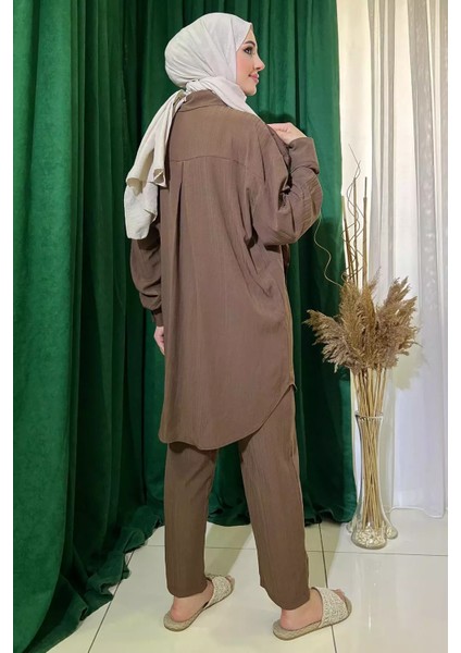 Gül Figürlü Tesettür Yazlık Tunik Pantolon Ikili Takım P-00012117 fırsatları