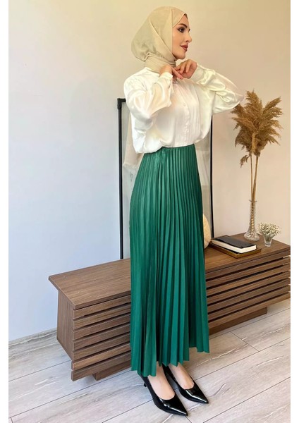 Bel Lastikli Pileli Tesettür Etek P-00012734