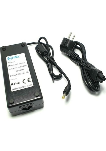 Adaptör Plastik Kasa 24V 5A Ac 110-220V 50-60hz Plastik Kasa Smps Adaptör Wellpower WP-2405P