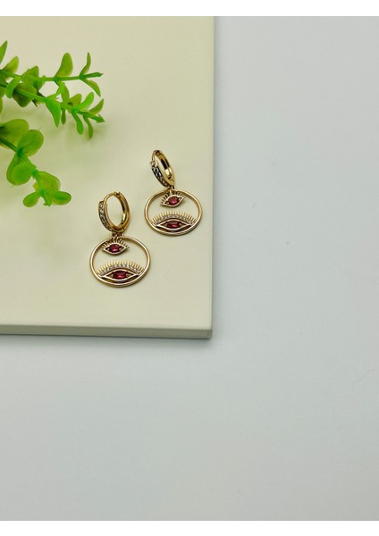 Vıp Seri Göz Küpe (Pembe Taşlı)