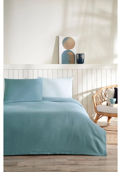 Colourist Maldiv Aqua Çift Kişilik Pike Takımı