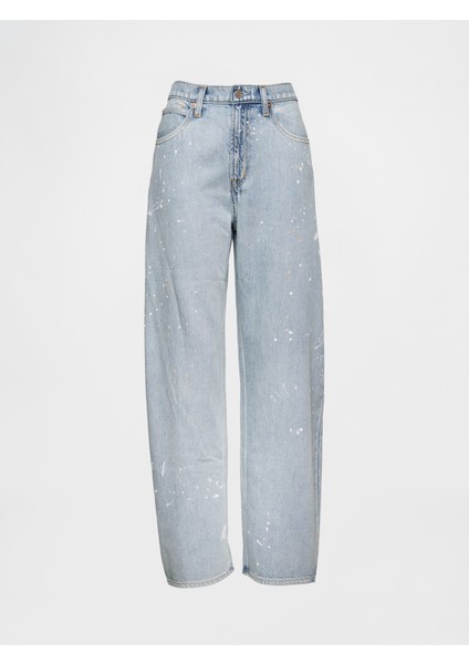 Kadın Mavi High Rise Ultrasoft Barrel Jean Pantolon modelleri