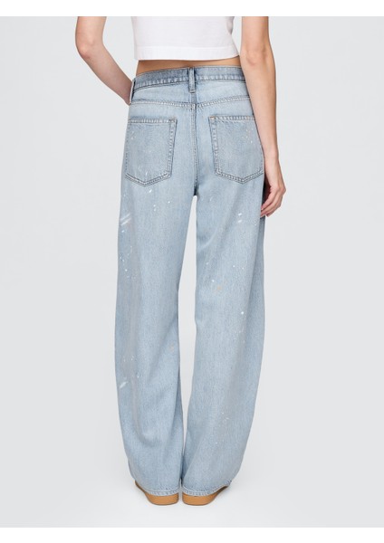 Kadın Mavi High Rise Ultrasoft Barrel Jean Pantolon fırsatları