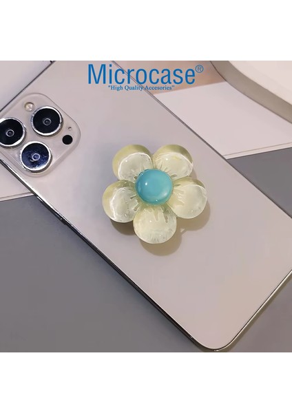 3D Çiçek Tasarımlı 3m Yapıştırmalı El Parmak Tutucu Cep Telefonu Tutacağı Popsocket - AL5246