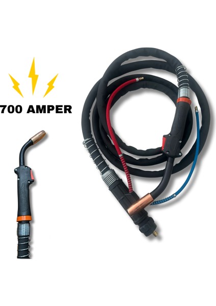 Mig/Mag S700 Su Soğutmalı Gazaltı Kaynak Torç 3 Mt. 700 Amper