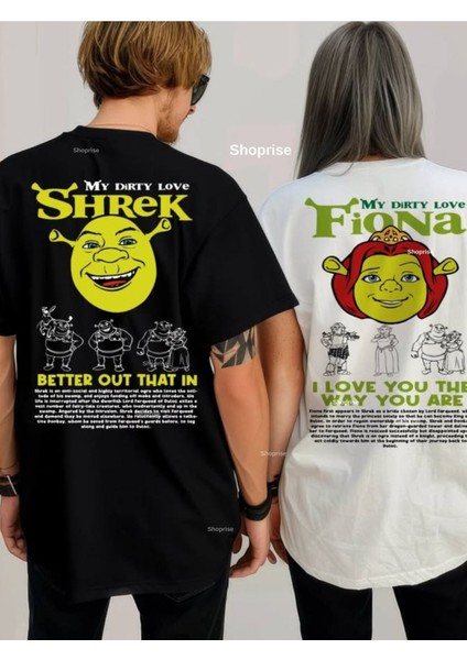 Trend 14 Şubat Sevgililer Günü Fiona&shrek-Eşek Baskılı Couple Çift Sevgili T-Shirt fiyatları