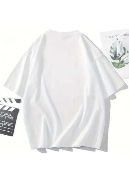 Büyük Beden Unisex Brooklyn Neon Baskılı %100 Pamuklu Bisiklet Yaka Kısa Kollu A++ Oversize Tshirt