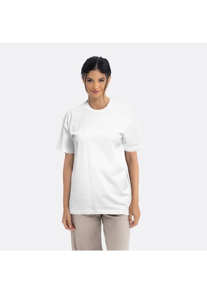 Loose Fit Basic Beyaz T-Shirt
