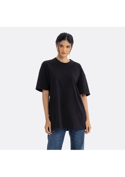 Loose Fit Basic Siyah T-Shirt