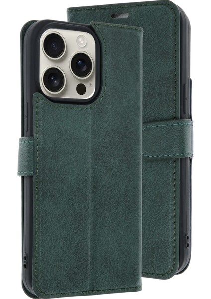 Iphone 15 Pro Max Kılıf Trend S Plus Kapaklı Kılıf - Koyu Yeşil Gnzrz modelleri