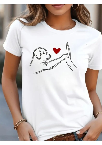 Sevimli Köpek Baskılı Oversize Unisex T-Shirt