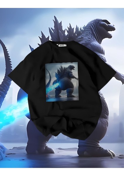 Osuran Godzilla Baskılı Oversize T-Shirt