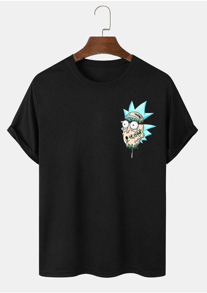 Unisex Rick And Morty Baskılı Ithal T-Shirt %96 Pamuk fiyatları