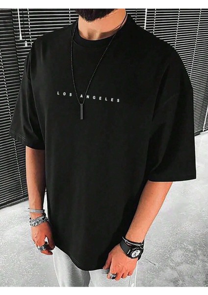 Unisex Los Angeles Baskılı Oversize T-Shirt