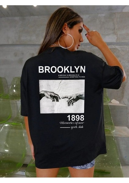 Unisex Rahat Kesim Brooklyn El Oversize T-Shirt