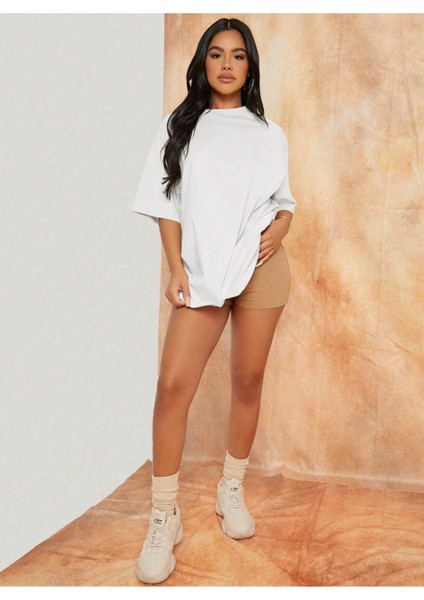 Unisex Düz Basic Oversize T-Shirt
