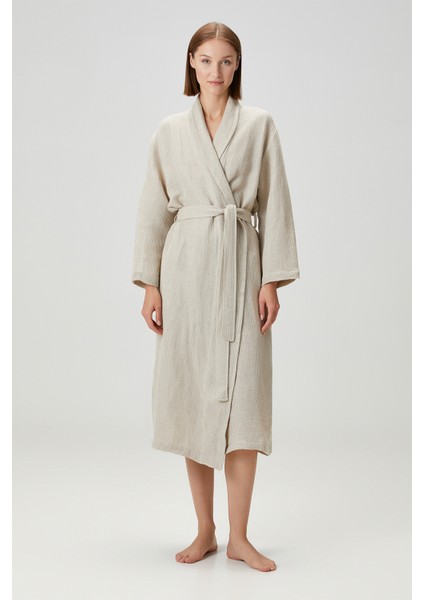 Linen Waffle Bornoz Bej fiyatları