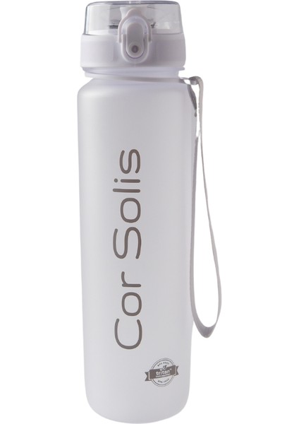 Tritan Suluk ve Matara 1050 ml - Su Matarası - Pipetsiz, %100 Sızdırmaz Garantili, BPA ve Toksik İçermez, Koku Yapmaz, Dayanıklı Kumaş Askılı - Beyaz