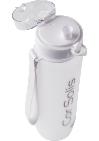 Tritan Suluk ve Matara 1050 ml - Su Matarası - Pipetsiz, %100 Sızdırmaz Garantili, BPA ve Toksik İçermez, Koku Yapmaz, Dayanıklı Kumaş Askılı - Beyaz