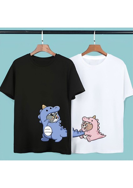 2 Li Unisex Oversize Çift Arkadaş Sevgili Kardeş Sevgililer Günü Anime Doğum Günü T-Shirt Tişört