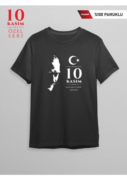 10 Kasım Atatürk'ü Anma Özel Baskılı T-Shirt %100 Pamuk