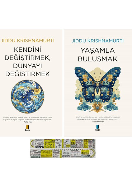Jiddu Krishnamurti 2 Kitap / Kendini Değiştirmek Dünyayı Değiştirmek + Yaşamla Buluşmak + Cetvel