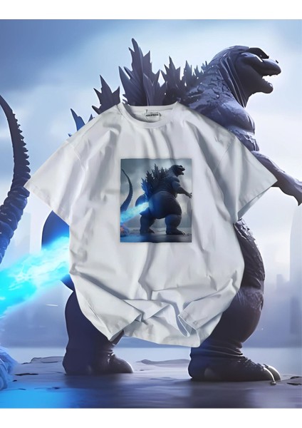 Osuran Godzilla Baskılı Oversize T-Shirt