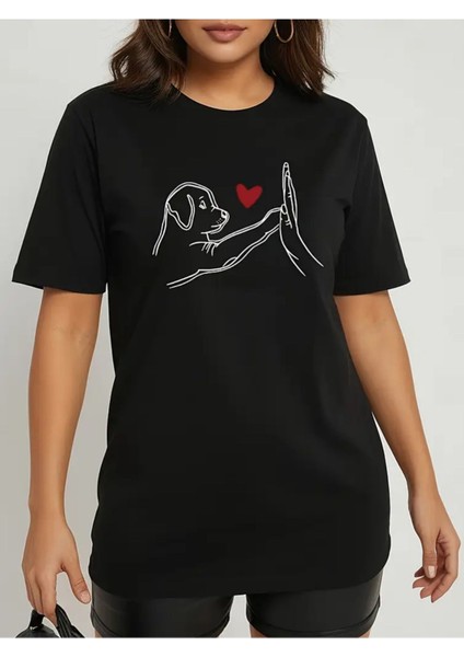 Sevimli Köpek Baskılı Oversize Unisex T-Shirt