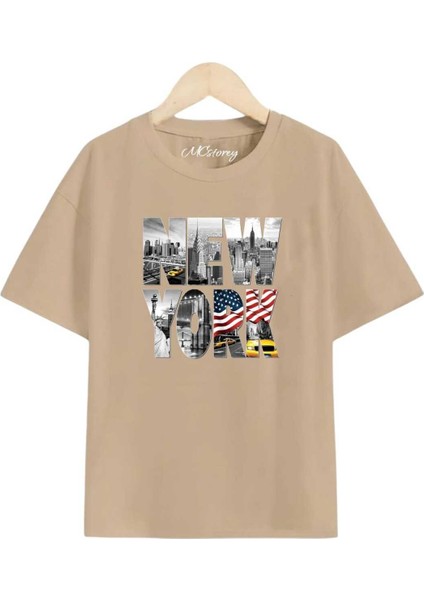 Çizgi Film Karakteri Baskılı Oversize Tişört