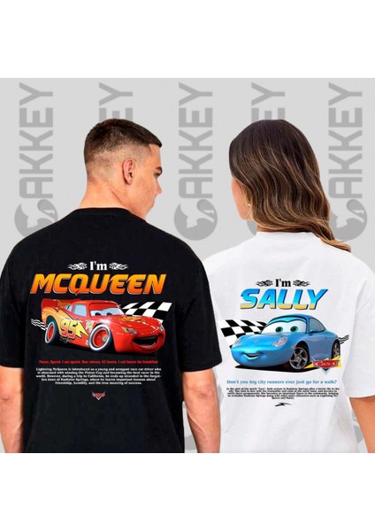 Arabalar Mcqueen&sally Baskılı Çift T-Shirt