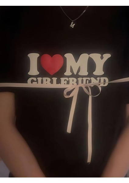 Trend I Love My Girlfriend Baskılı Sevgililer Günü Couple Çift T-Shirt