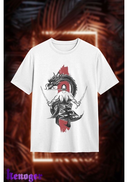 Unisex Oversize - Dragon Slayer Baskılı T-Shirt