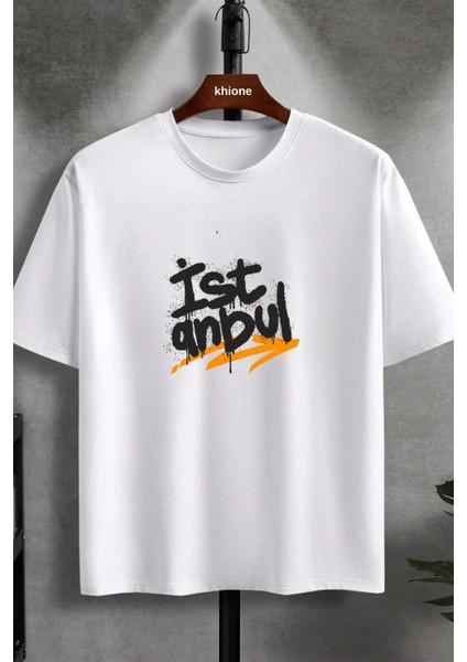 Unisex Tasarım Istanbul Baskılı %100 Pamuk T-Shirt