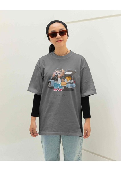 Füme Bisiklet Yaka Basic Kadın Y2K Tişört fiyatları