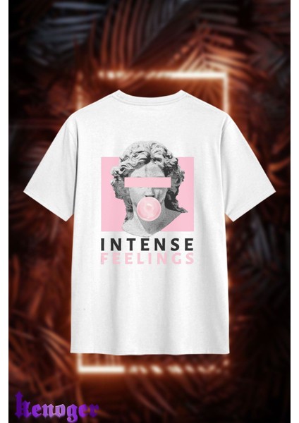 Unisex Oversize - Intense Feelings Baskılı T-Shirt