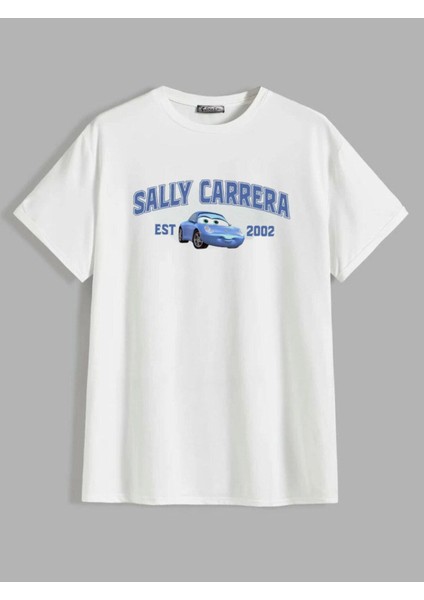 Arabalar Baskılı Oversize T-Shirt