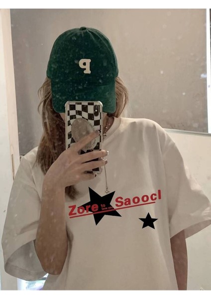 Pinterest Yıldız (Star) Baskılı Oversize Unisex Kısa Kollu Tshirt fiyatları