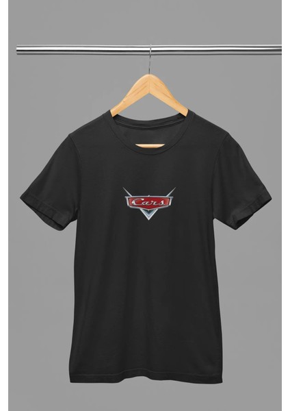Unisex Siyah Şimşek Mcqueen Cars Baskılı Kısa Kol %100 Pamuk T-Shirt fırsatları