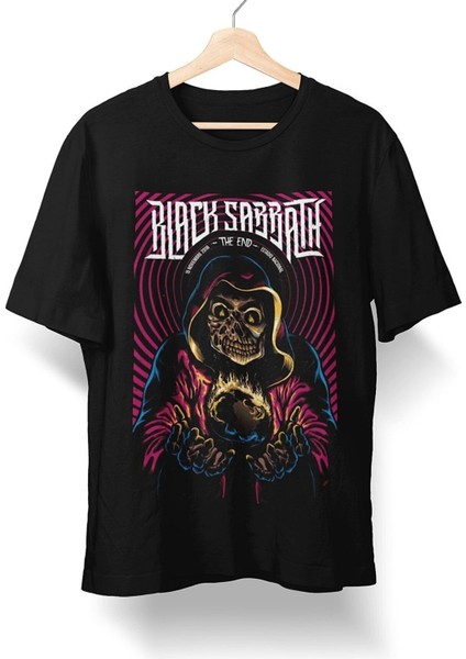 Rock Poster Tasarım Black Sabbath Desen Baskılı Tişört