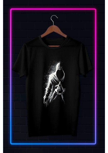 Siyah -Unisex -Assasın Cred-Illustrasyon Çizim-
