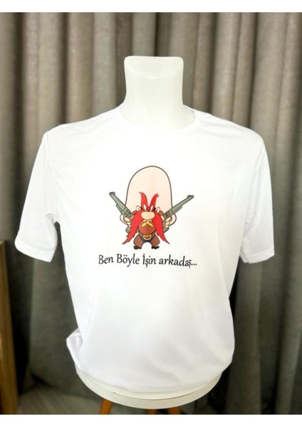 Küfürbaz Haydo Özel Tasarımlı ve Özel Baskılı Beyaz T-Shirt