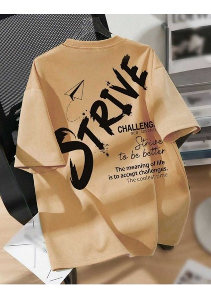 Tasarım Baskılı Unisex Oversize Rahat Kalıp Tshirt