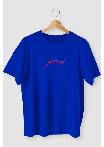 Griland Oversize The End Baskılı Saks Tshirt