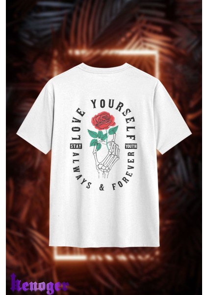 Unisex Oversize - Stay Youth Baskılı T-Shirt