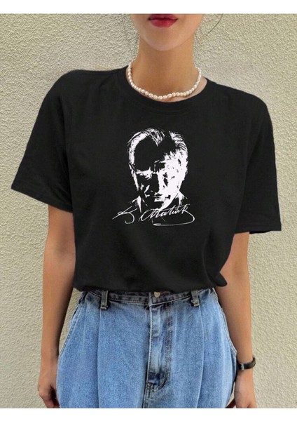 Unisex Atatürk Baskılı Oversize Tsihirt