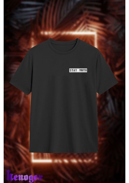 Unisex Oversize - Stay Youth Baskılı T-Shirt fiyatları