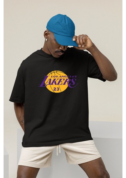 Lebron James Los Angeles Lakrs Baskılı Oversize Unisex Tshirt