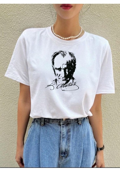 Unisex Atatürk Baskılı Oversize Tsihirt