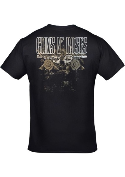 Unisex Siyah Guns N' Roses Axl Rose Unisex Ön Arka Baskılı Tshirt fiyatları