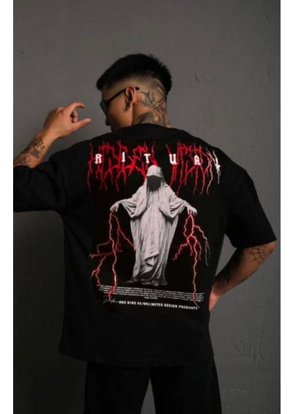 Kırmızı Vaxma Oversize Tshirt